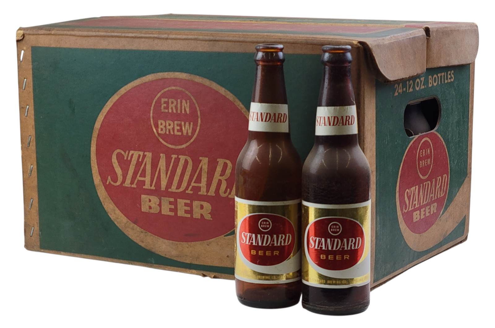 Standard Brewing Cleveland, OH Erin Brew Cardboard Beer Carrier Box w/ Bottles
