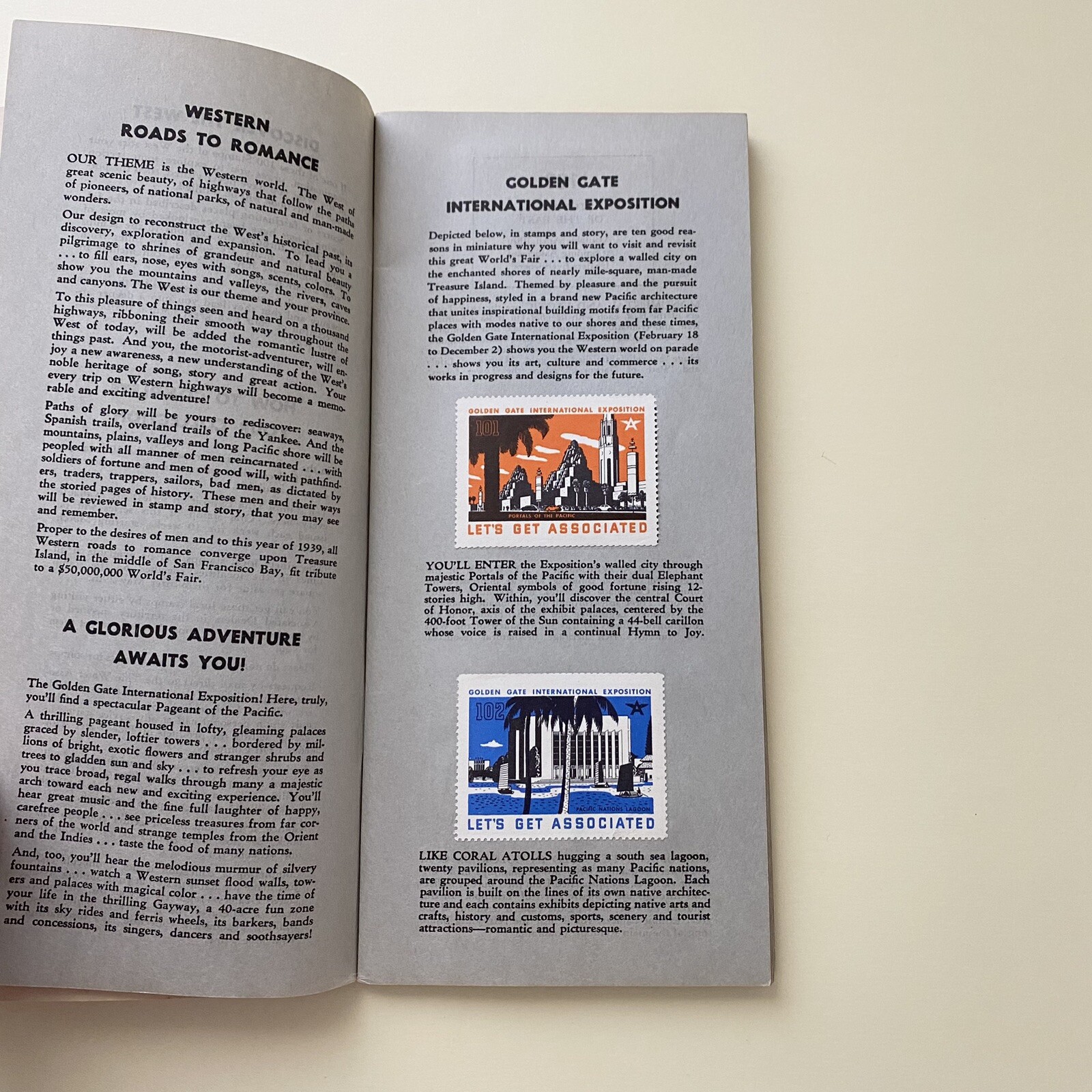 1939 Associated Roads to Romance Stamps of the West Complete Tide Water Oil Co.