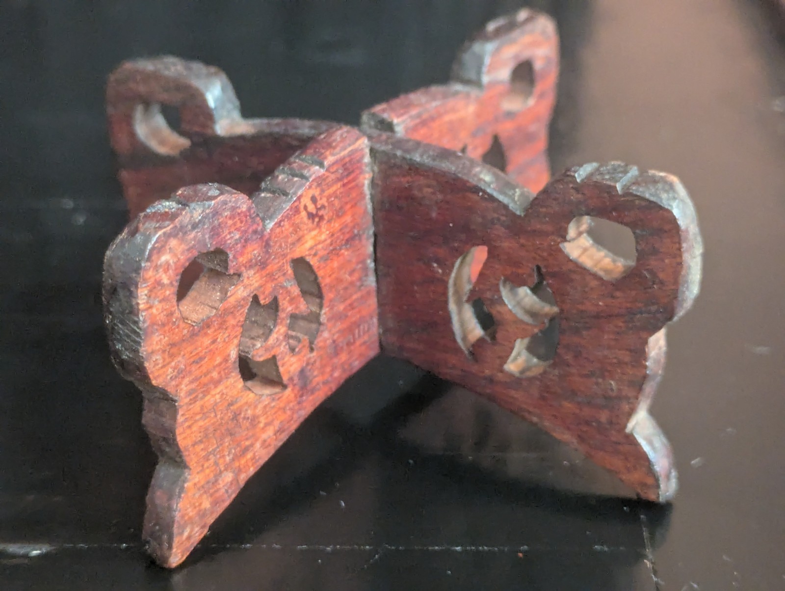 Vintage Chinese Carved Wooden Display Stand Vase Art Base Used