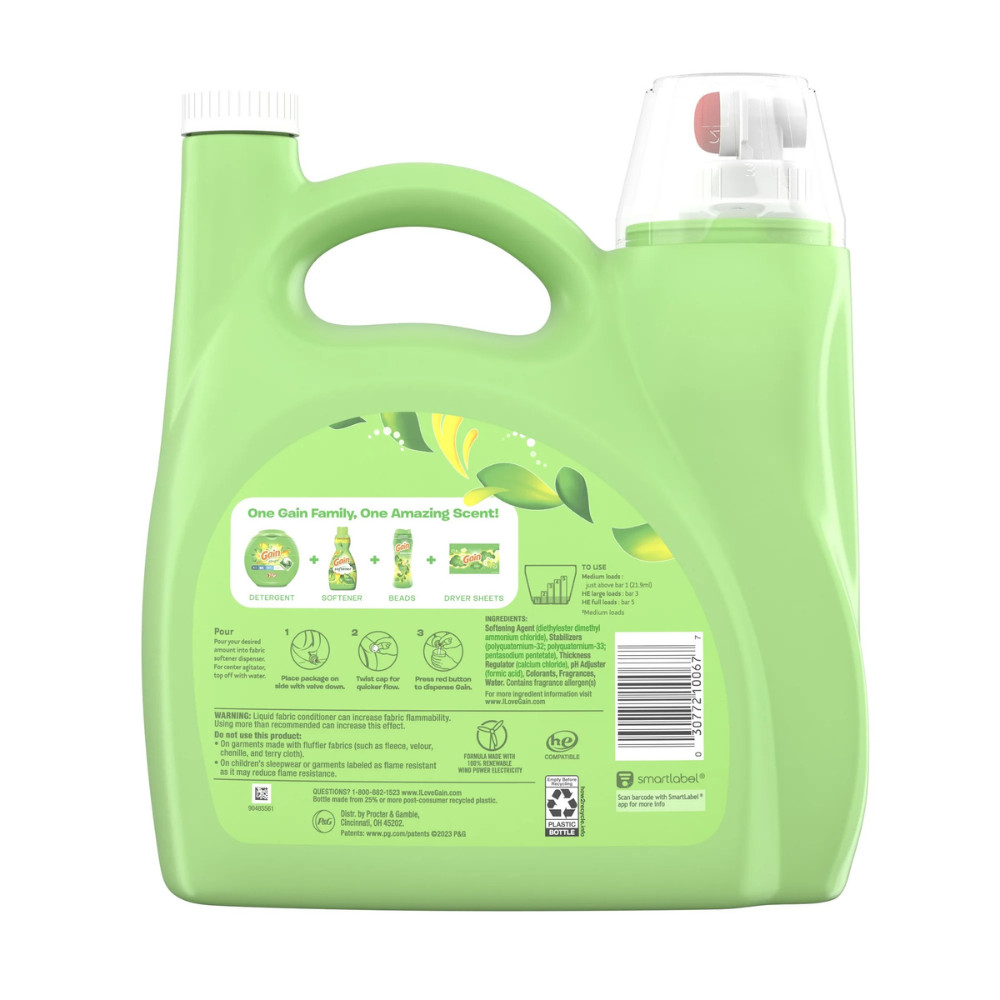 Gain Liquid Laundry Fabric Softener and Conditioner, Original Scent, 140 fl oz