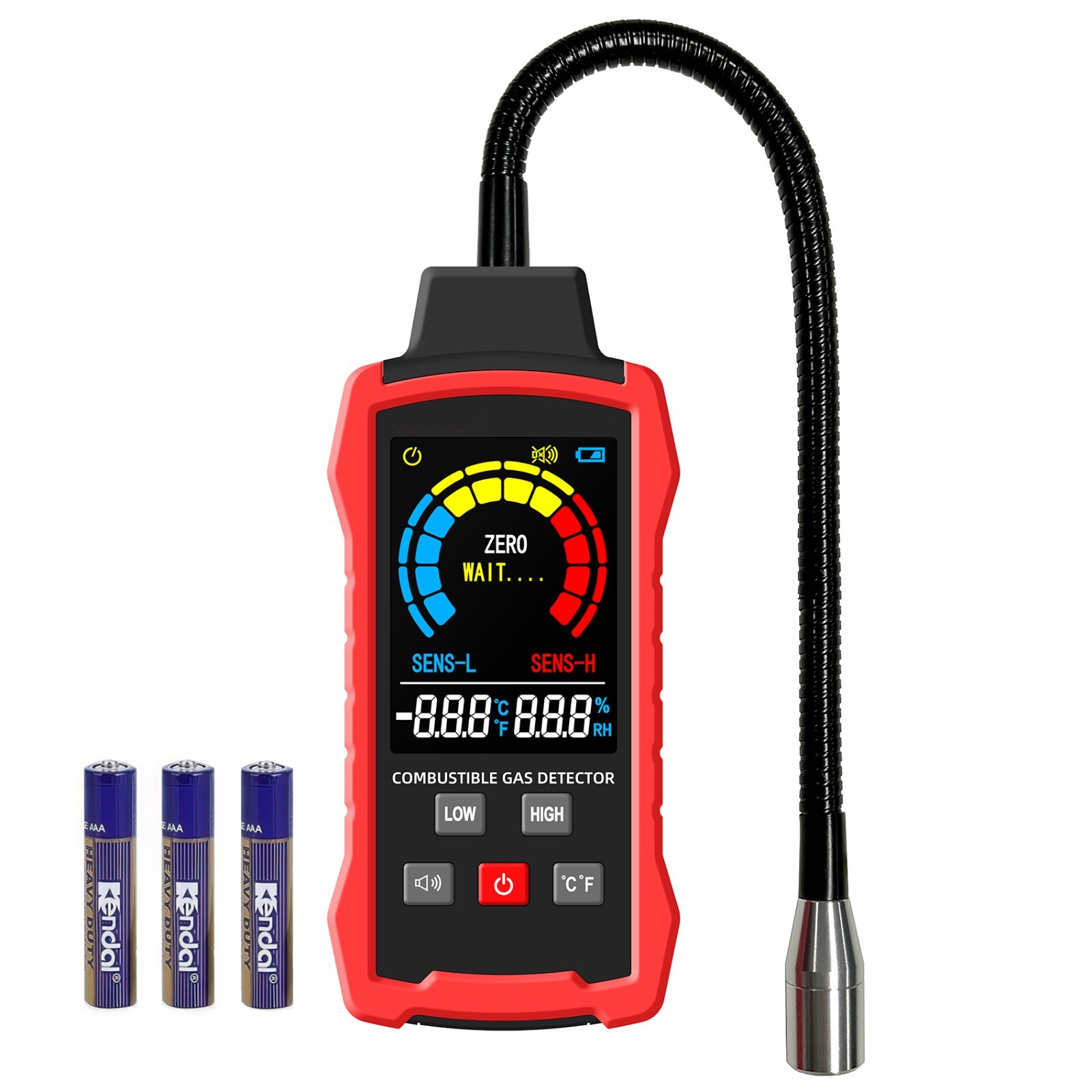 Natural Gas Detector, Combustible Gas Leak Detector with 11-Inch Probe