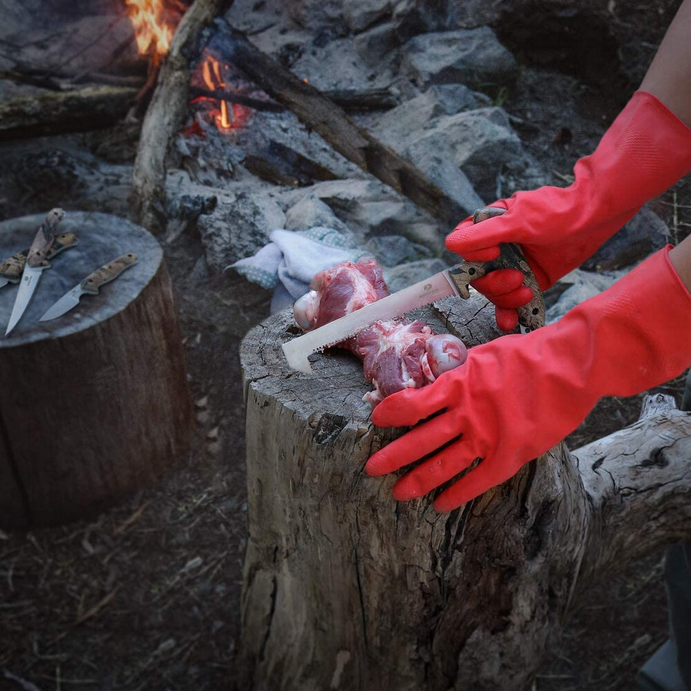 MOSSY OAK 8 Pcs Outdoor Hunting Knife Kits Steel Stick Caping Knife & Bone Saw