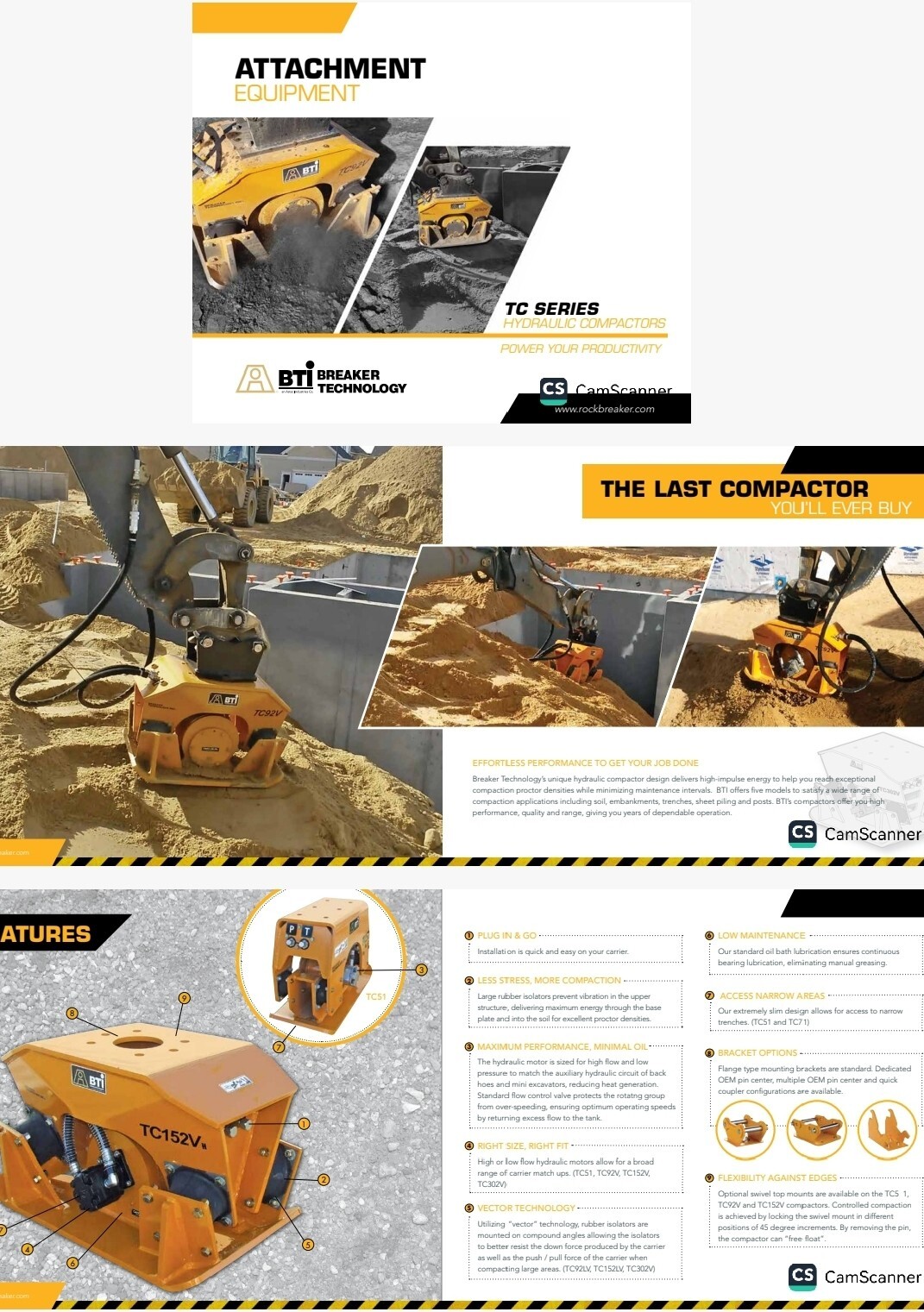 TC51 Breaker Technology Inc Hydraulic Compactor W/ Badger Attachment