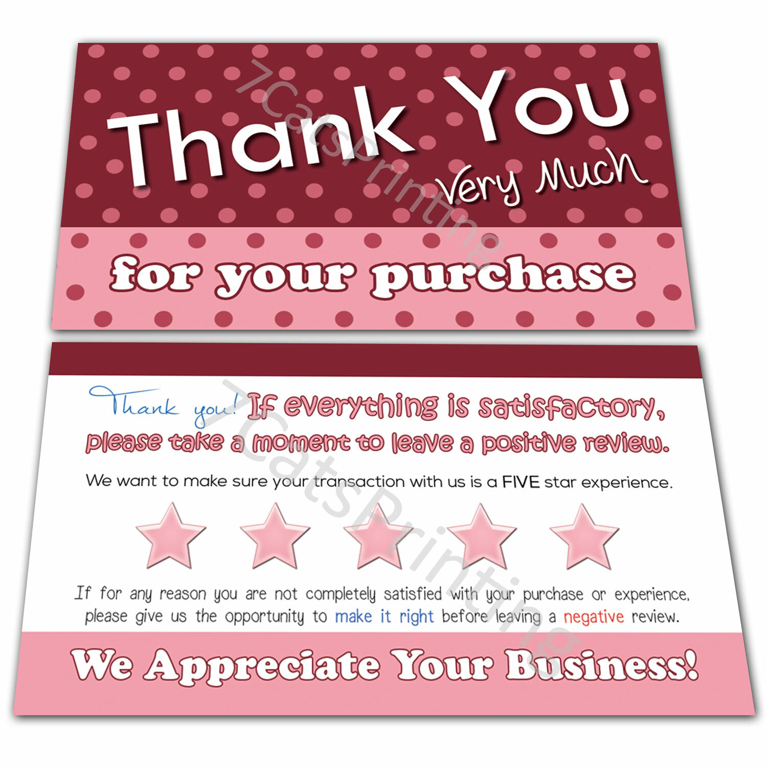 100 Thank You For Your Purchase Order Cards for eBay Poshmark Etsy Seller Notes