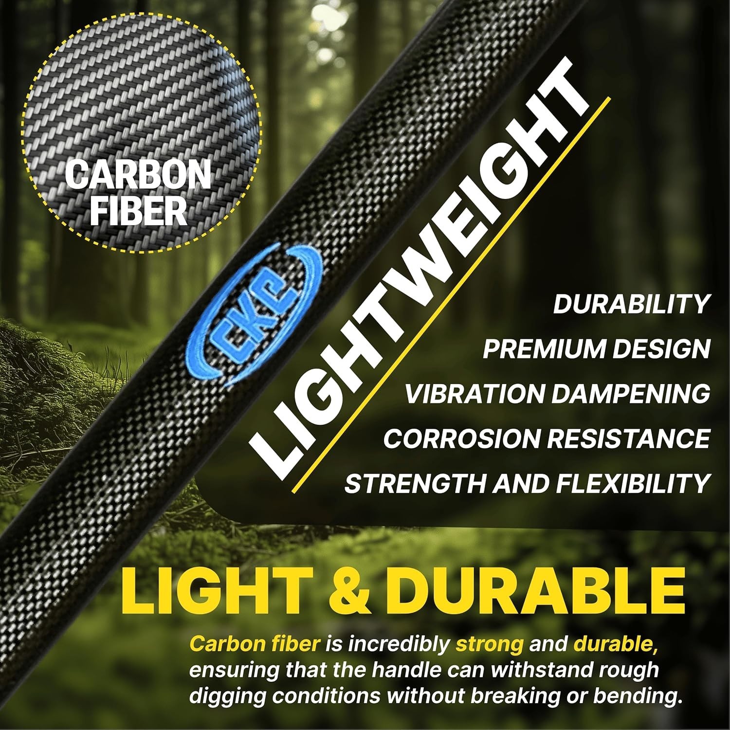 CKG Carbon Metal Detecting Set Spade Shovel, Digging Tool, Pouch Bag