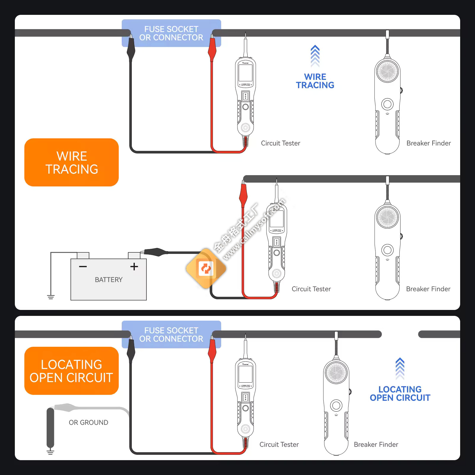Digital Electric Circuit Tester Break Finder Automotive Test Light Truck 12V 24V