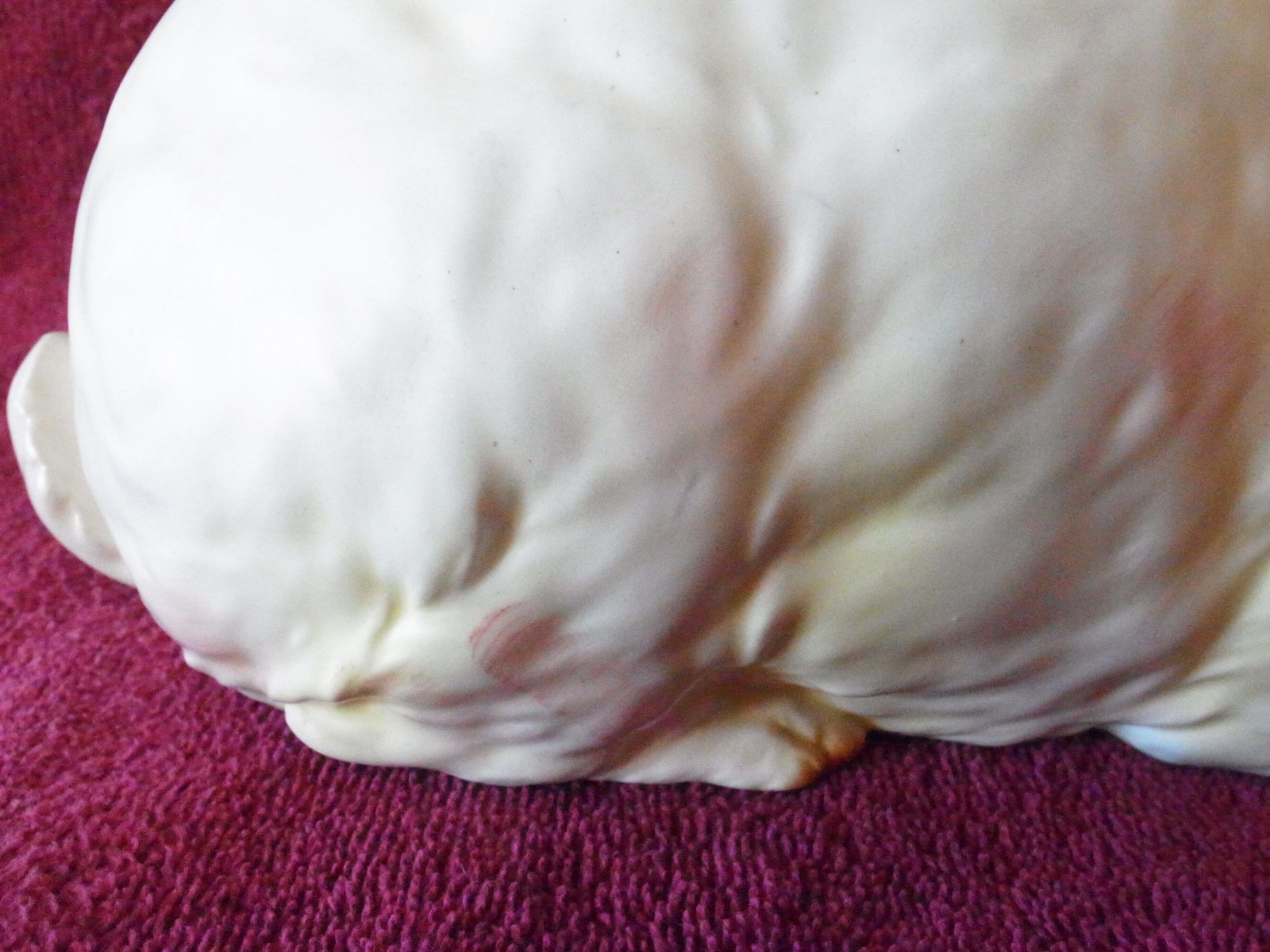 VHTF Vintage Lefton White Bunny Rabbit w/ Pink Eyes 10" Planter-Orig Label-EXC