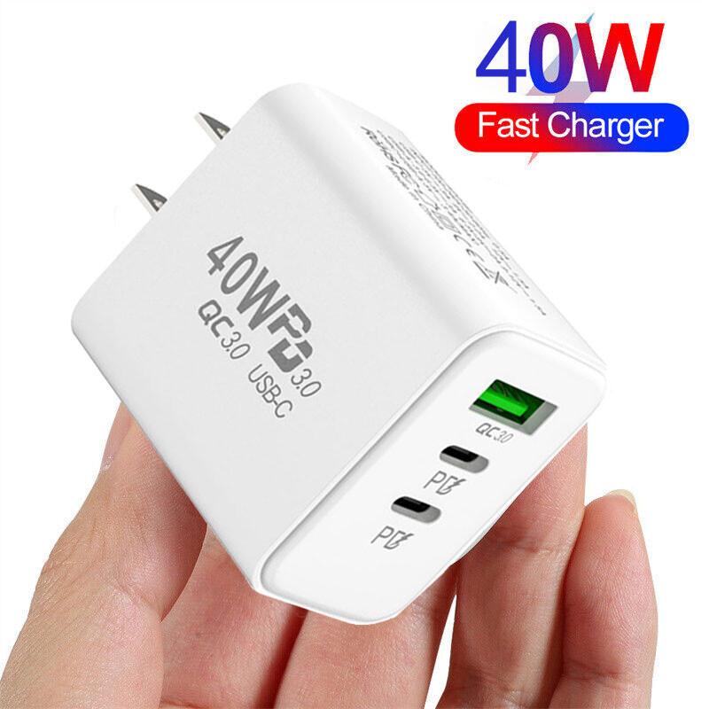 Dual PD 40W Fast Wall Charger Power Adapter iPhone 16 Pro Max 15 14 13 Plus lot