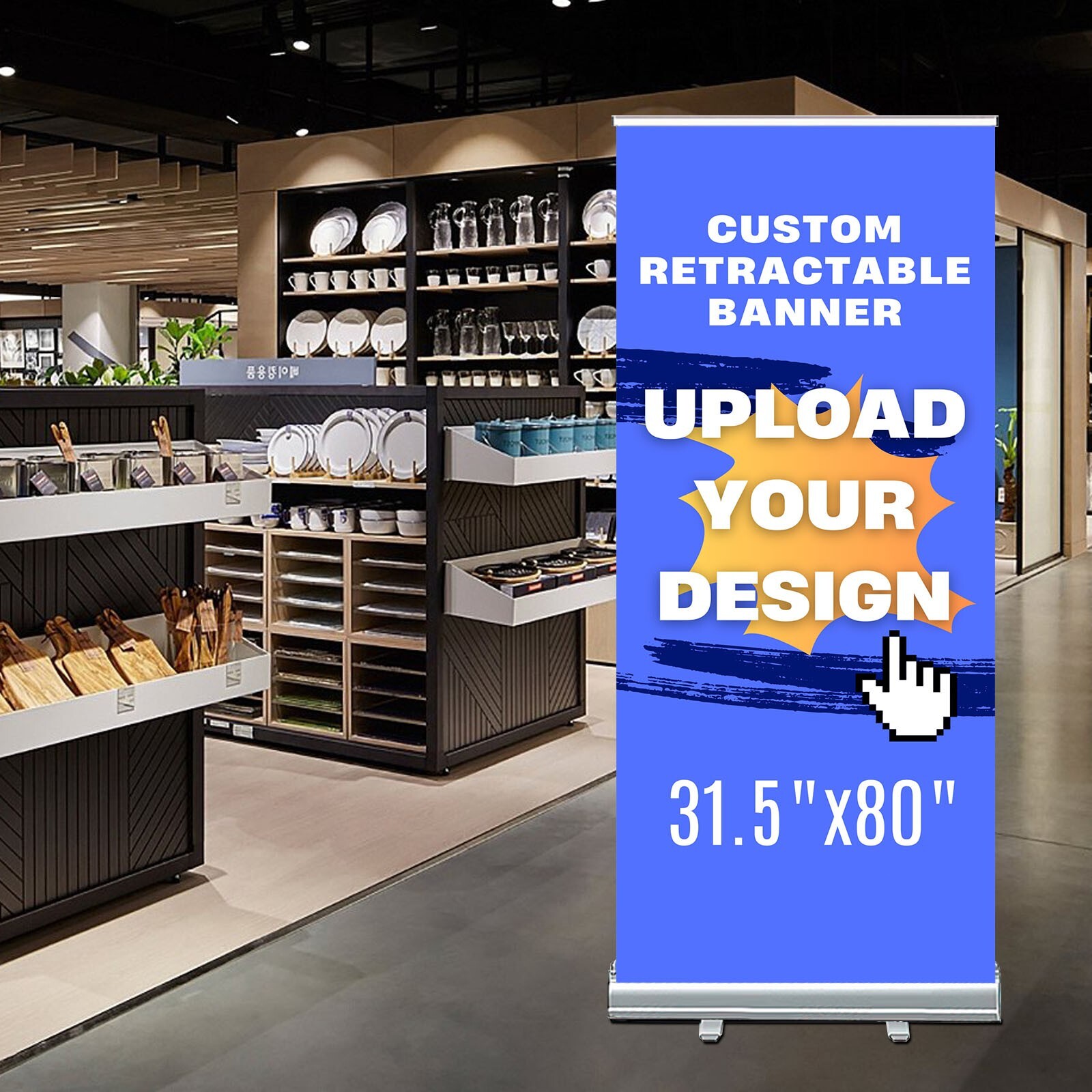 Custom Retractable Banner Stands for Business 31.5*80IN-Personalized Banner