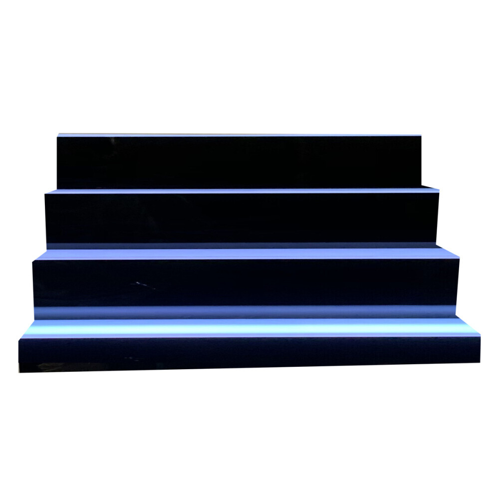 31" 4 Step Tier LED Lighted Shelves Illuminated Liquor Bottle Bar Display Stand