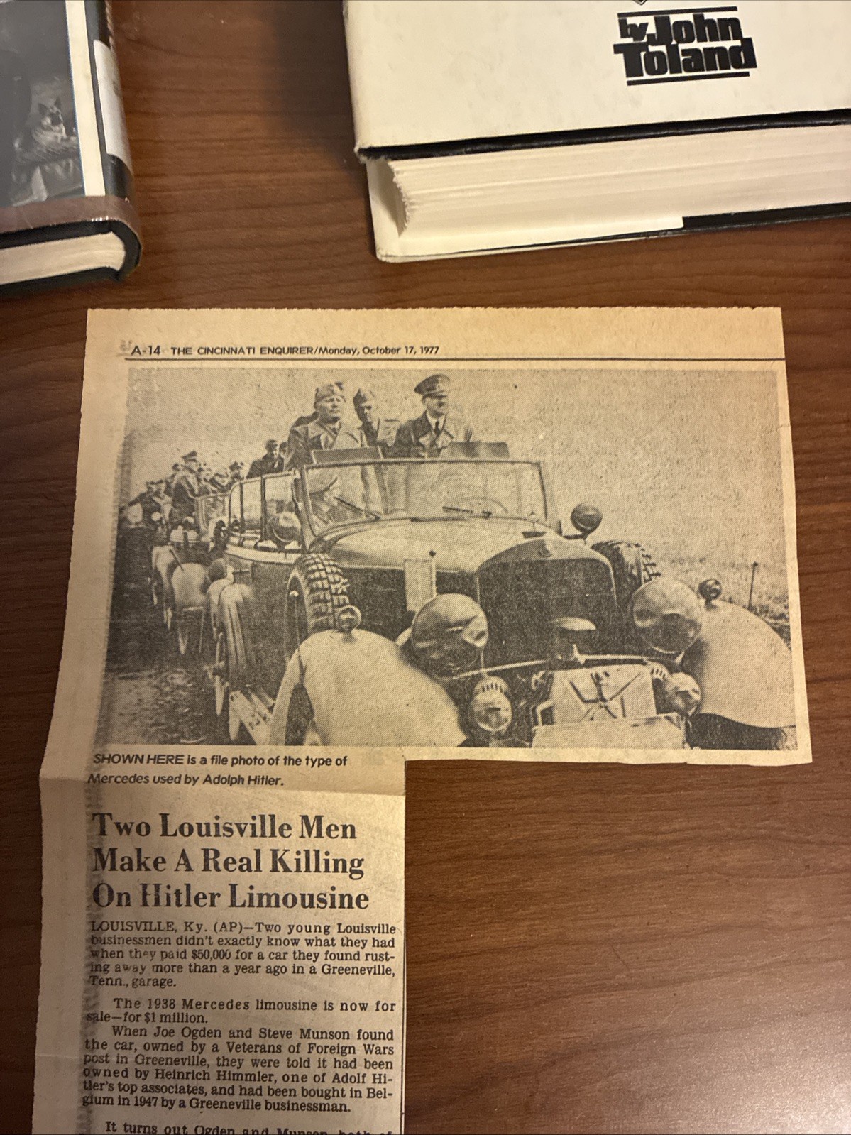 Adolf Hitler Books Plus Newspaper Clipping