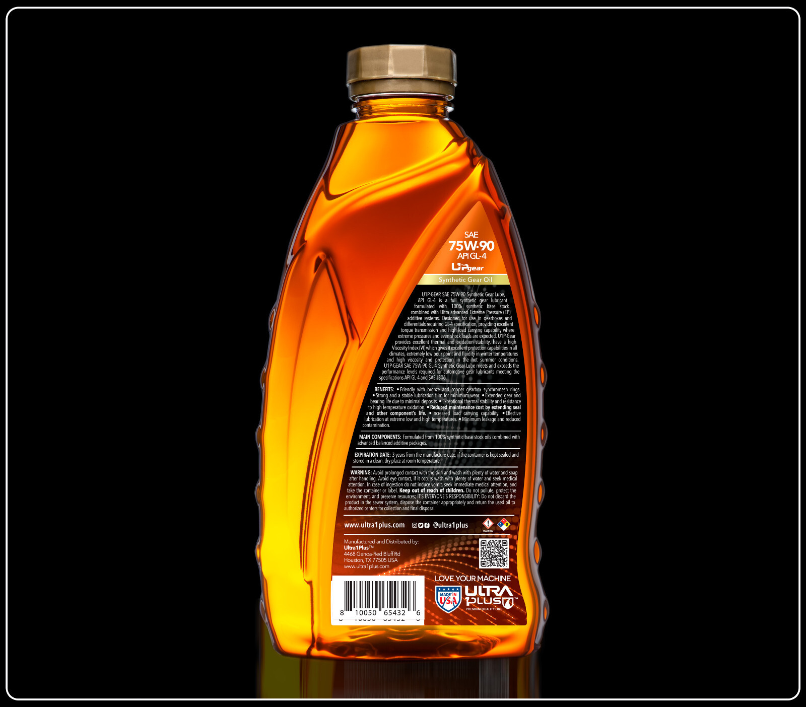 Ultra1Plus SAE 75W-90 Synthetic Gear Oil API GL-4 (QT)