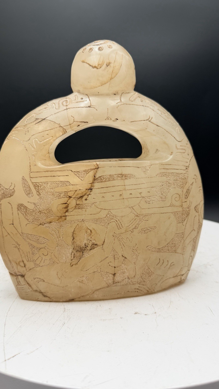 Glowing Calcite Aliencarving Handbag Guerrero Mexico Ojuelos