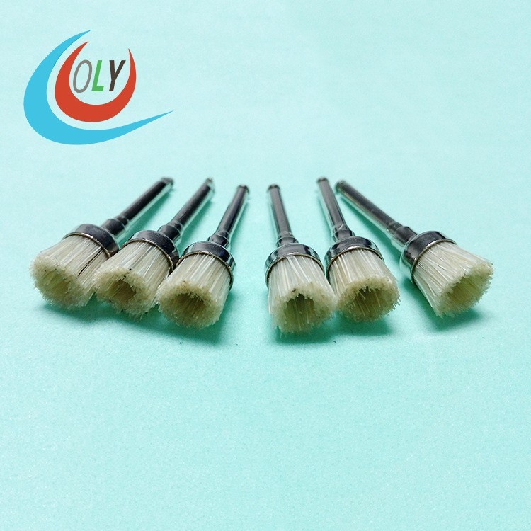 100Pcs/Pack Dental White Nylon Bowl Polishing Polisher Prophy Brushes Flat