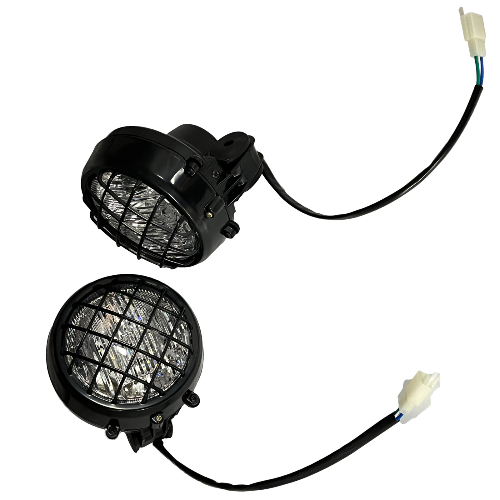 2x LED Headlights for Yamaha Banshee 1987-2006 lens bulbs Grills Warrior 350