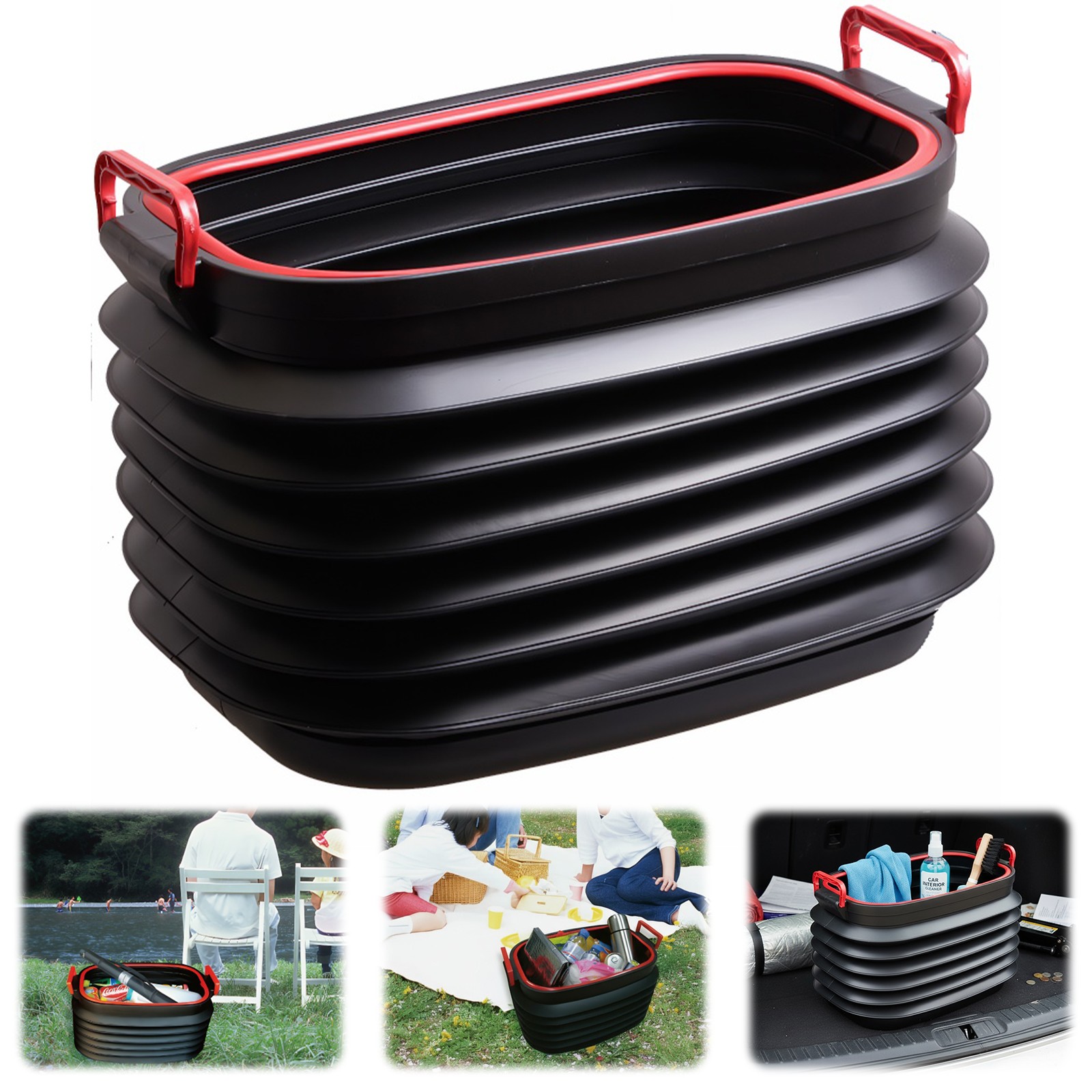 Multifunctional Folding Trash Can For Car RV Camping Water Bucket Outdoor Tavel