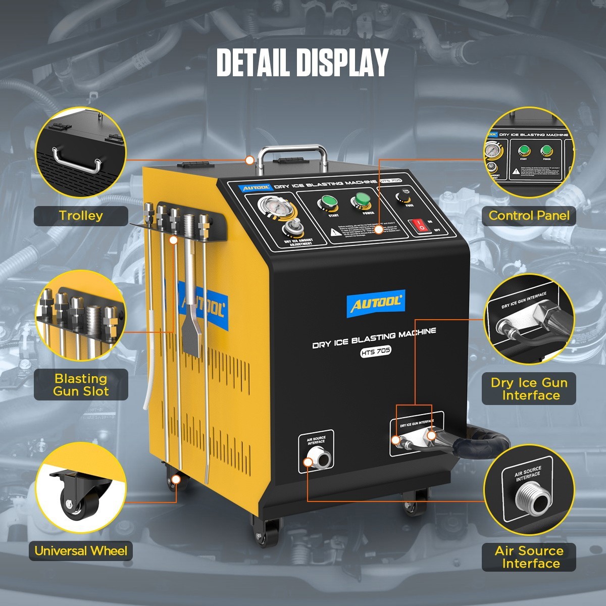 Dry Ice Blaster Cleaner Car Ship Intake Valve Dry Ice Blasting Cleaning Machine