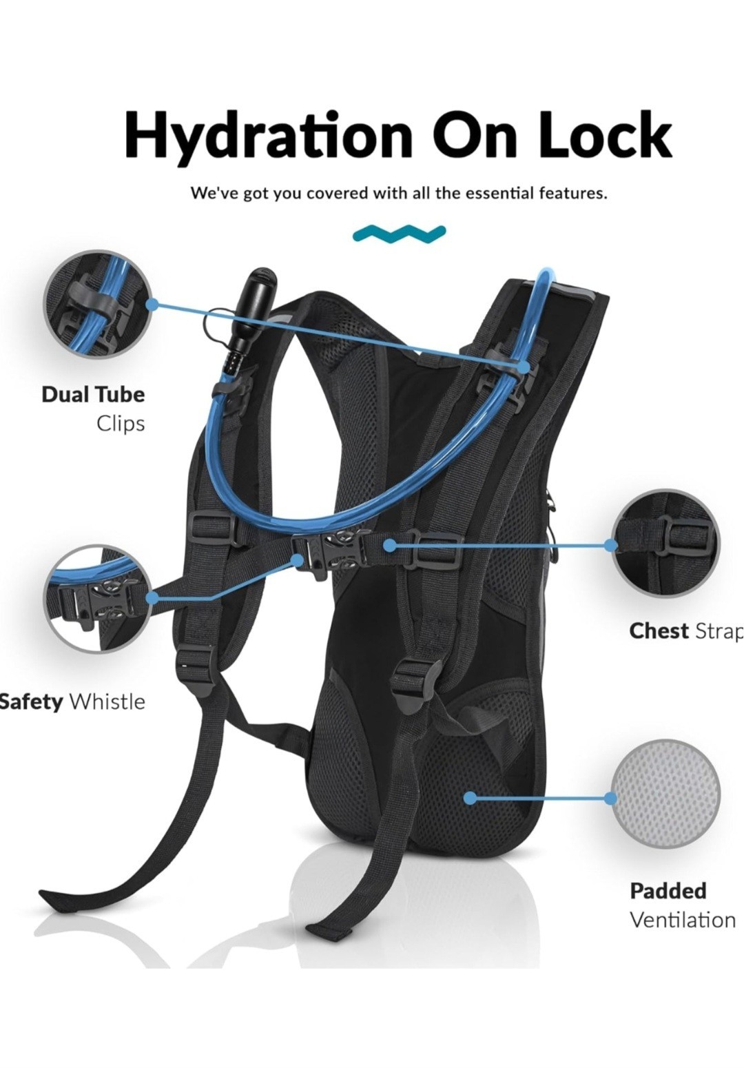 Water Buffalo Road Runner Hydration Backpack – Lightweight with 2L Bladder