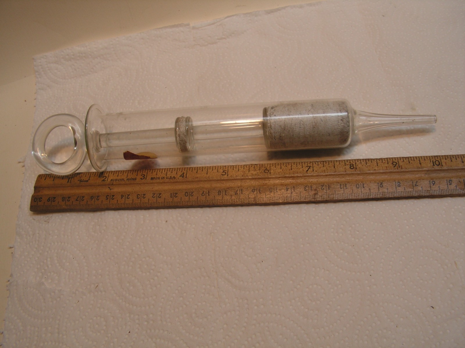 Vintage Glass Syringe Antique P J McElroy Surgeon Medical Apothecary Unused?