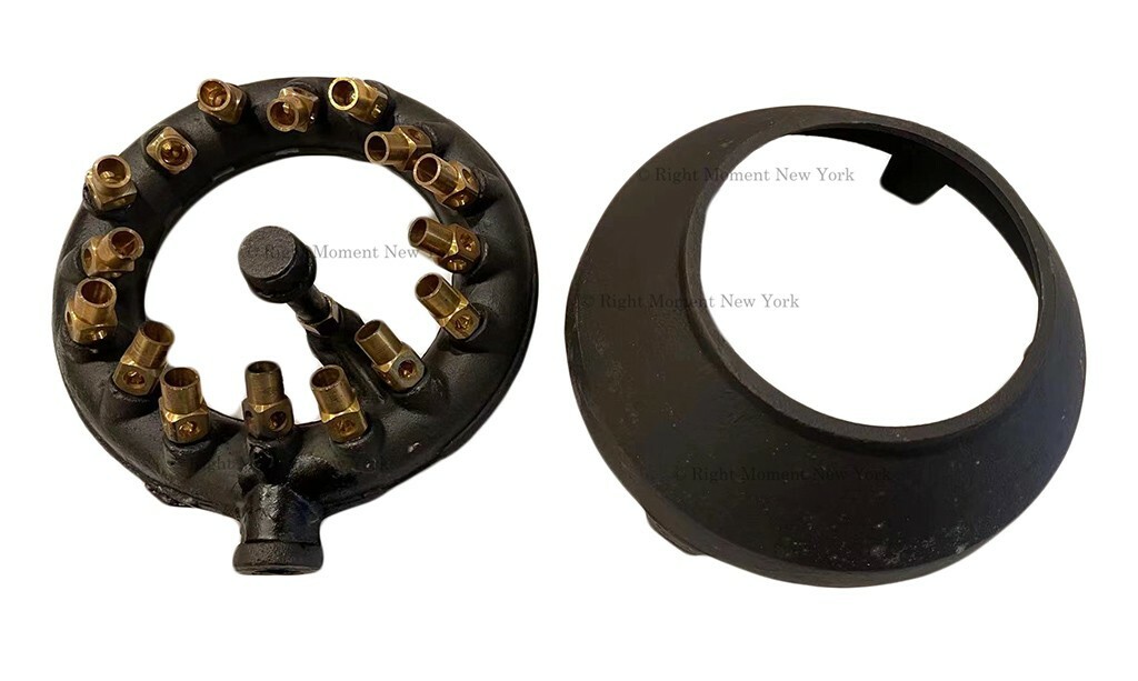 16 Tips Jet Volcano Burner with Central Pilot & Lid - Wok Range Parts 128,000BTU