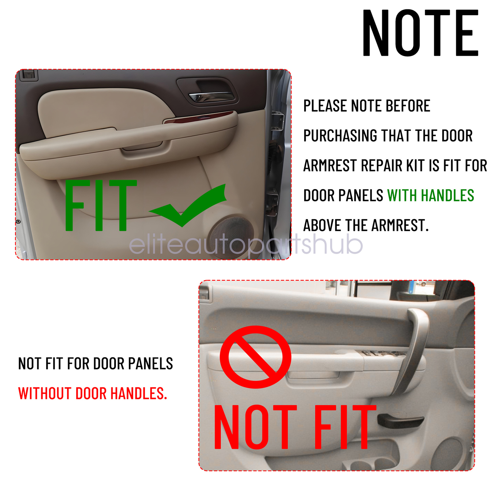 Door Panel Handle Armrest Repair For 10-14 Chevy GMC Tahoe Silverado Driver Left