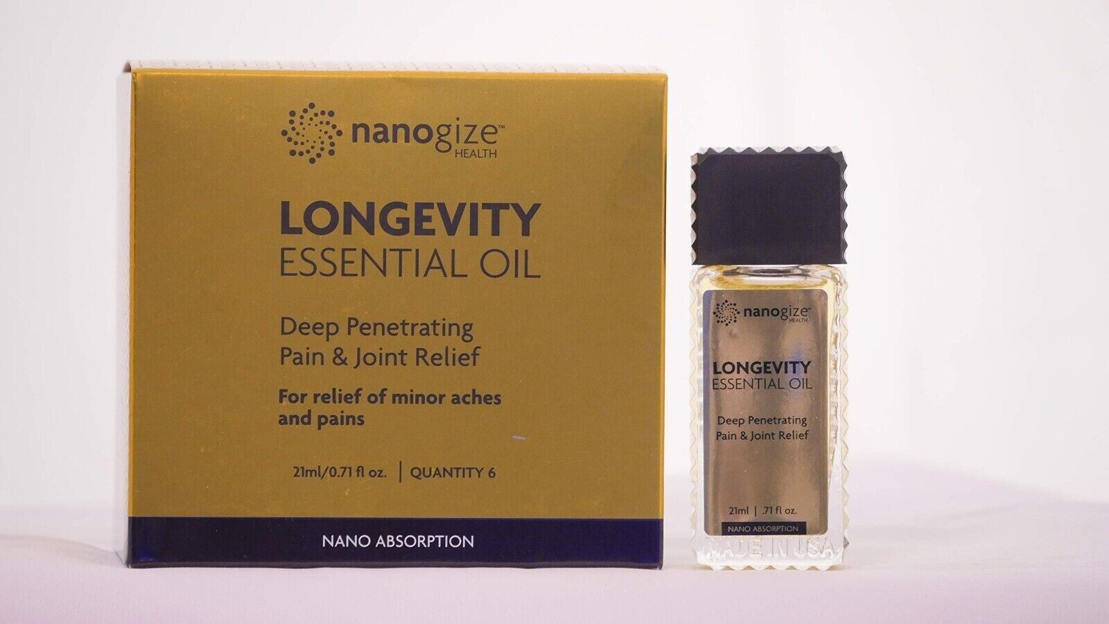 Nanogize Health LONGEVITY ESSENTIAL OIL Deep Penetrating 21mL/0.71 ( Box of 6 )