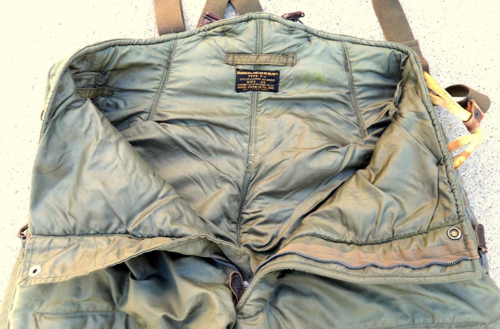 Vtg 50s US Air Force Type F-1 Aircrew Trousers Flight Pants Sz 36 Crown Zipper