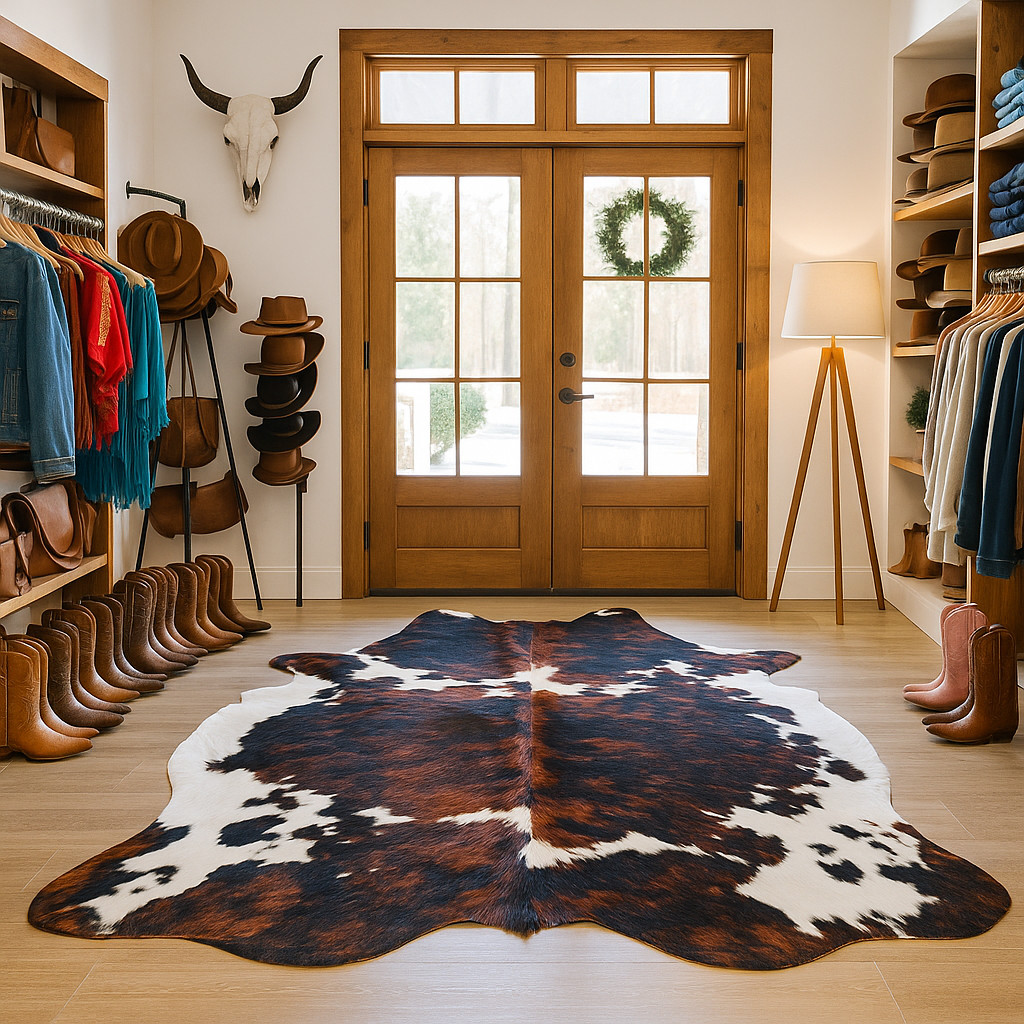 Superior quality brindle Cowhide Rug size approx 6x7 ft