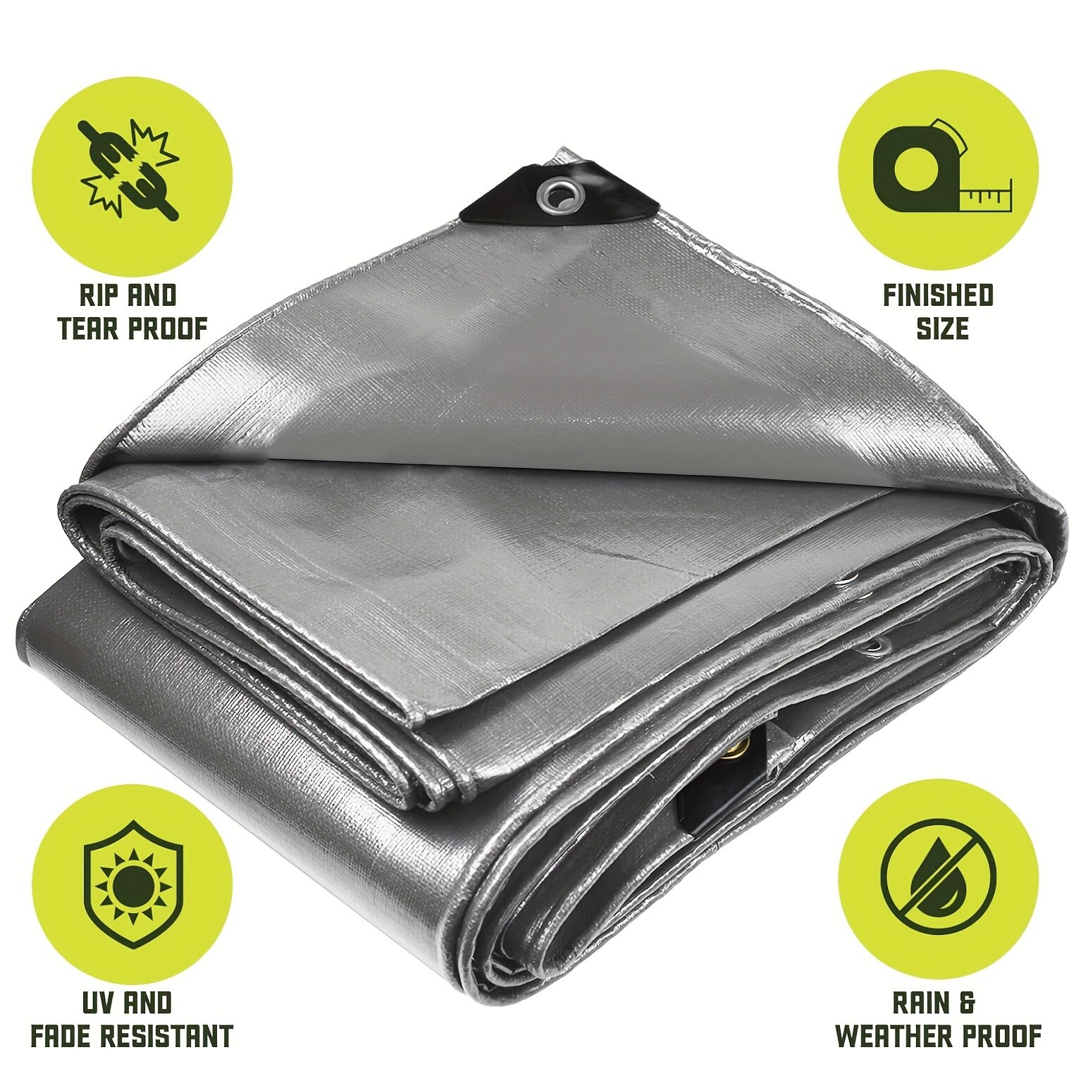 3x5m Double-Sided Tarpaulin Cover - Truck, Garden Tools & Rainproof Outdoor Use