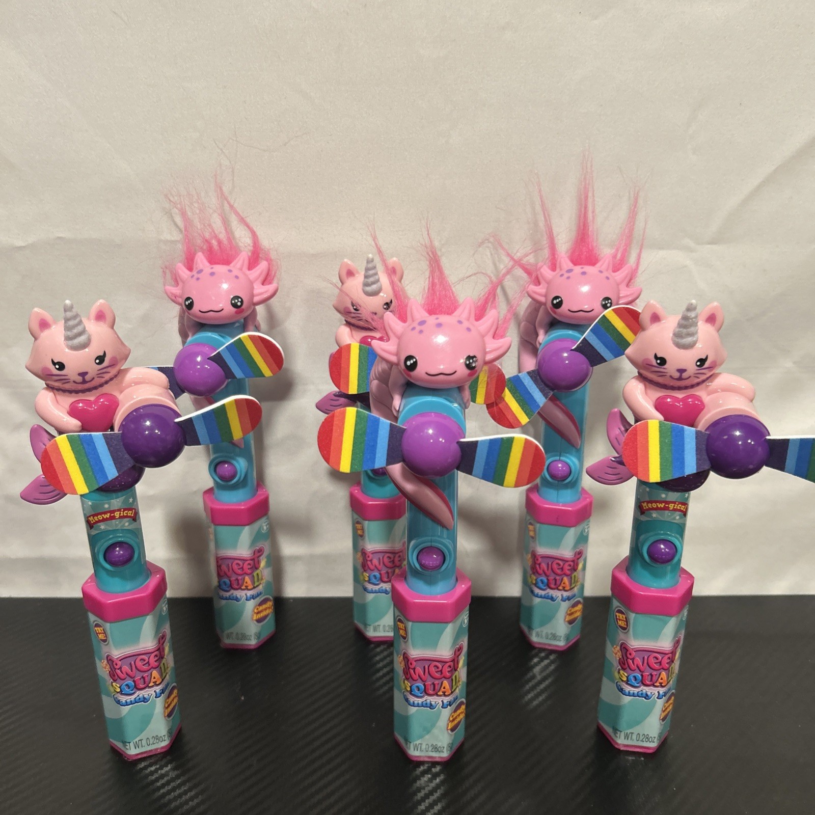 Sweet Squad Candy Fan Ages 3+ Axolotl & Unicorn Cat Mermaid  Party Favors