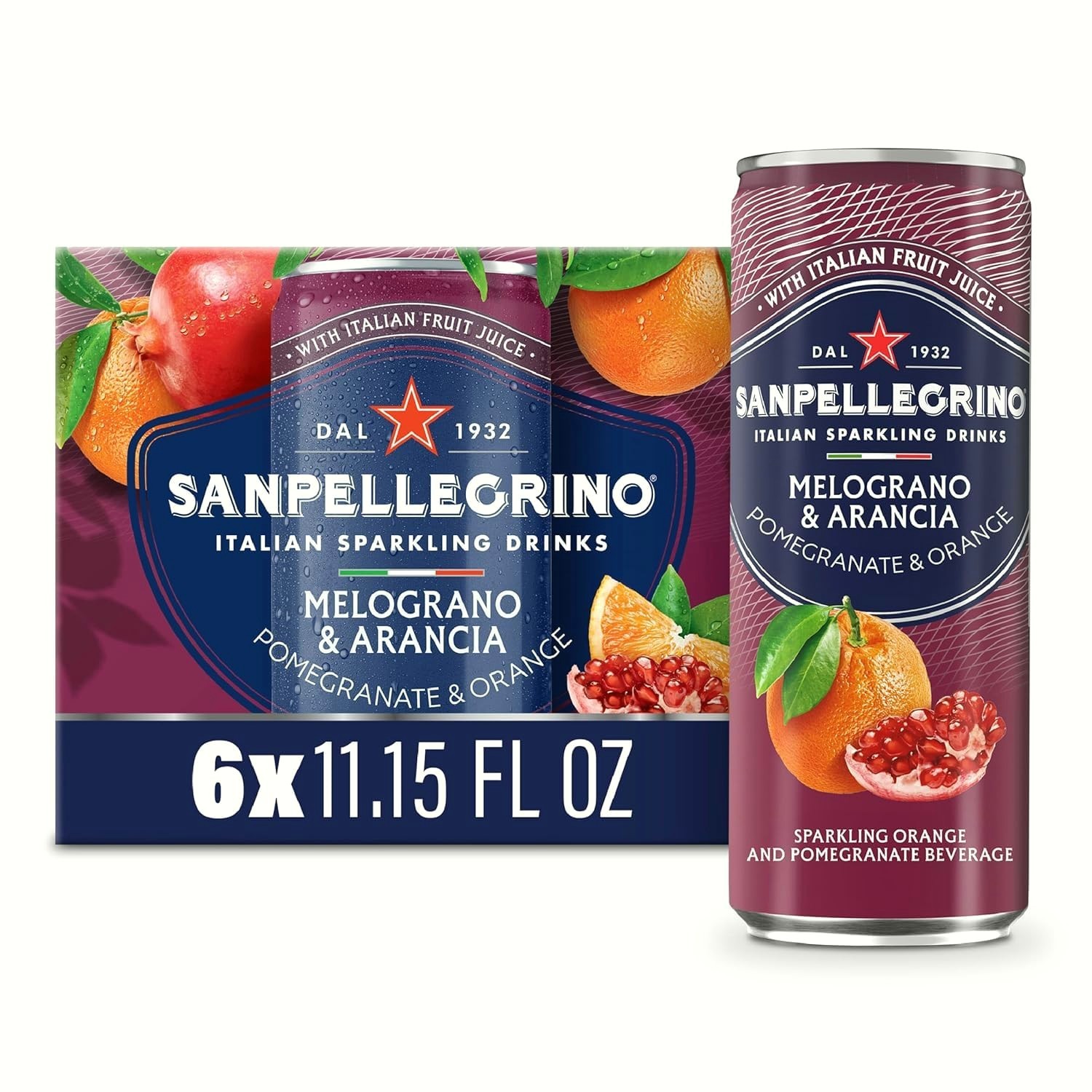 San Pellegrino Sparkling Fruit Drink 24 pack Variety 11.15oz Cans 4 Flavors