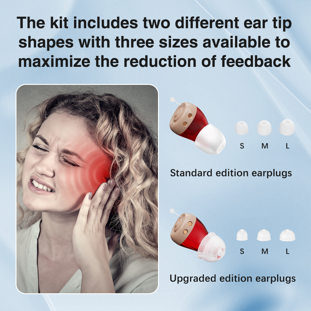JINGHAO Rechargeable Hearing Aids Hearing Amplifier Sound Enhance -FREE RETURN