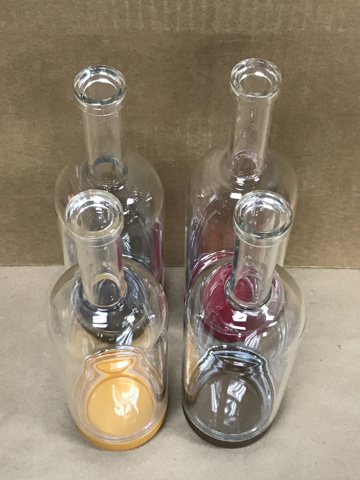 Crew Bartender Pre-Batching Bottles With Removable Base, Lot of 4, Asstd. Colors