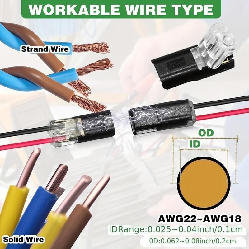 50pcs Double-Wire Plug-in Connector with Locking Buckle, Quick-Clip Fasteners