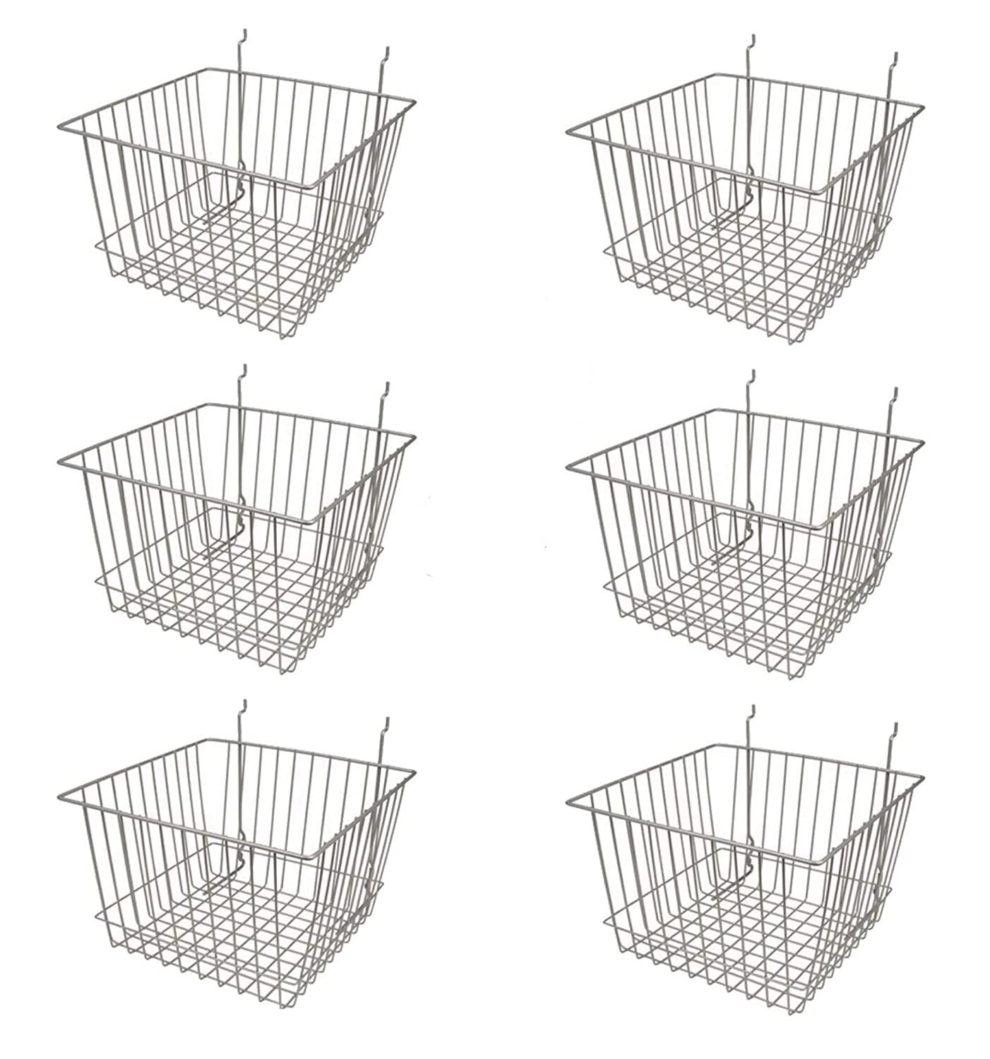 Deep Wire Storage Baskets For Gridwall and Slatwall Dimensions: 12" x 12" x 8" D
