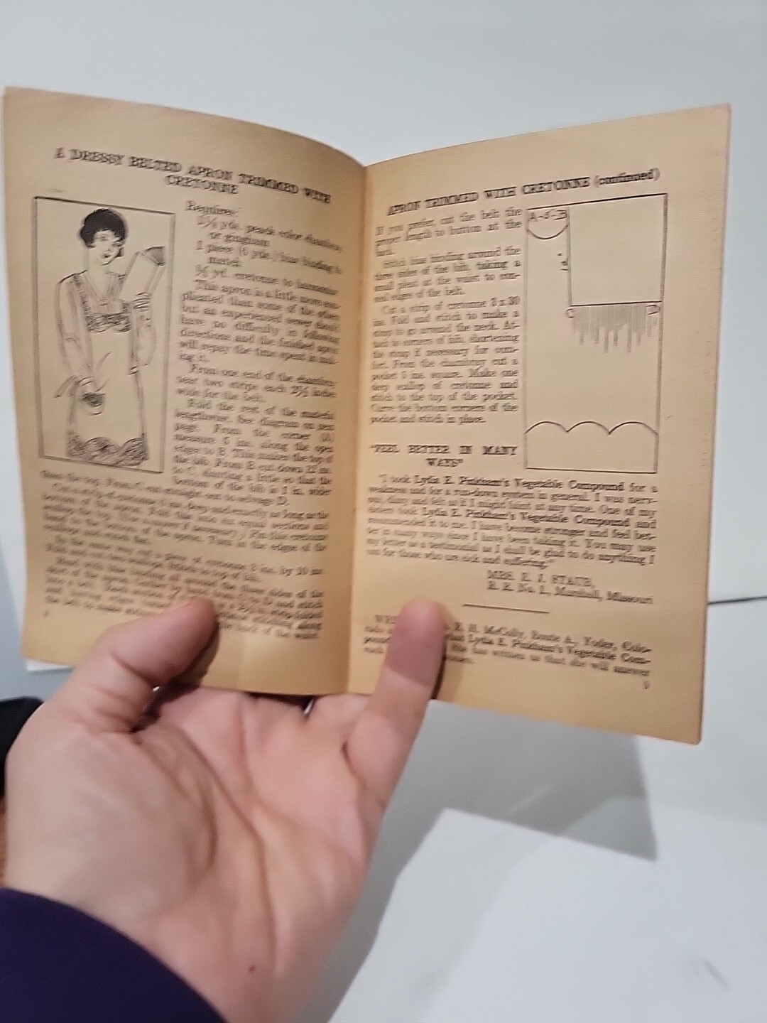 1928 LYDIA PINKHAM SIMPLIFIED SEWING Booklet w PATTERNS Advertising Illustrated