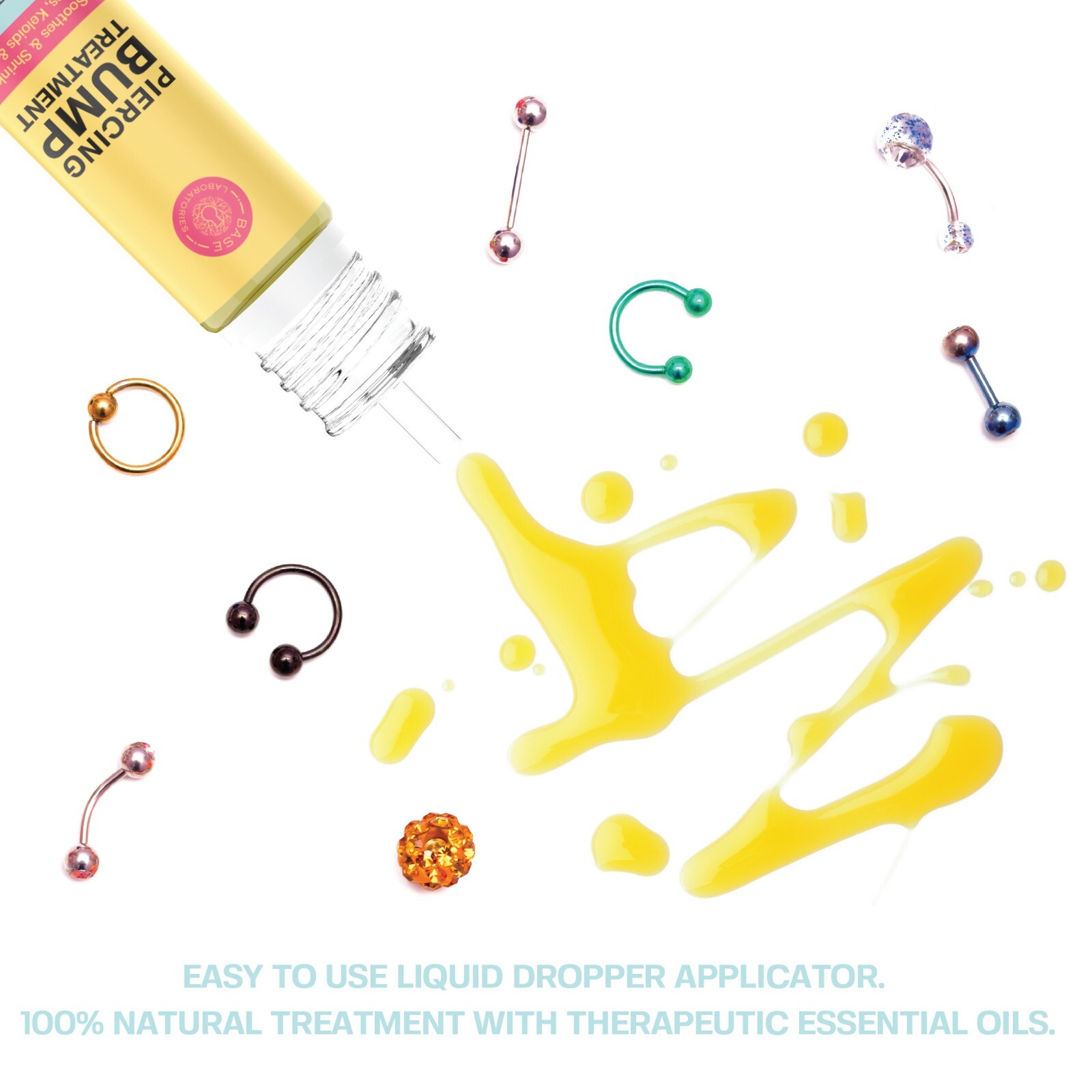 Base Labs Piercing Bump Shrinking Drops | Keloid Bump Remover 0.5 Fl Oz