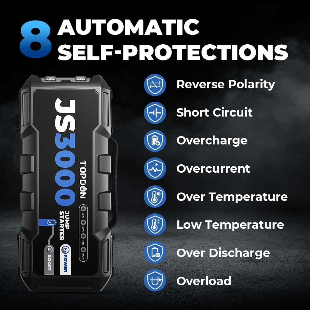 TOPDON JS3000 3000A Jump Starter For Cars And Battery Charger Booster Power Bank