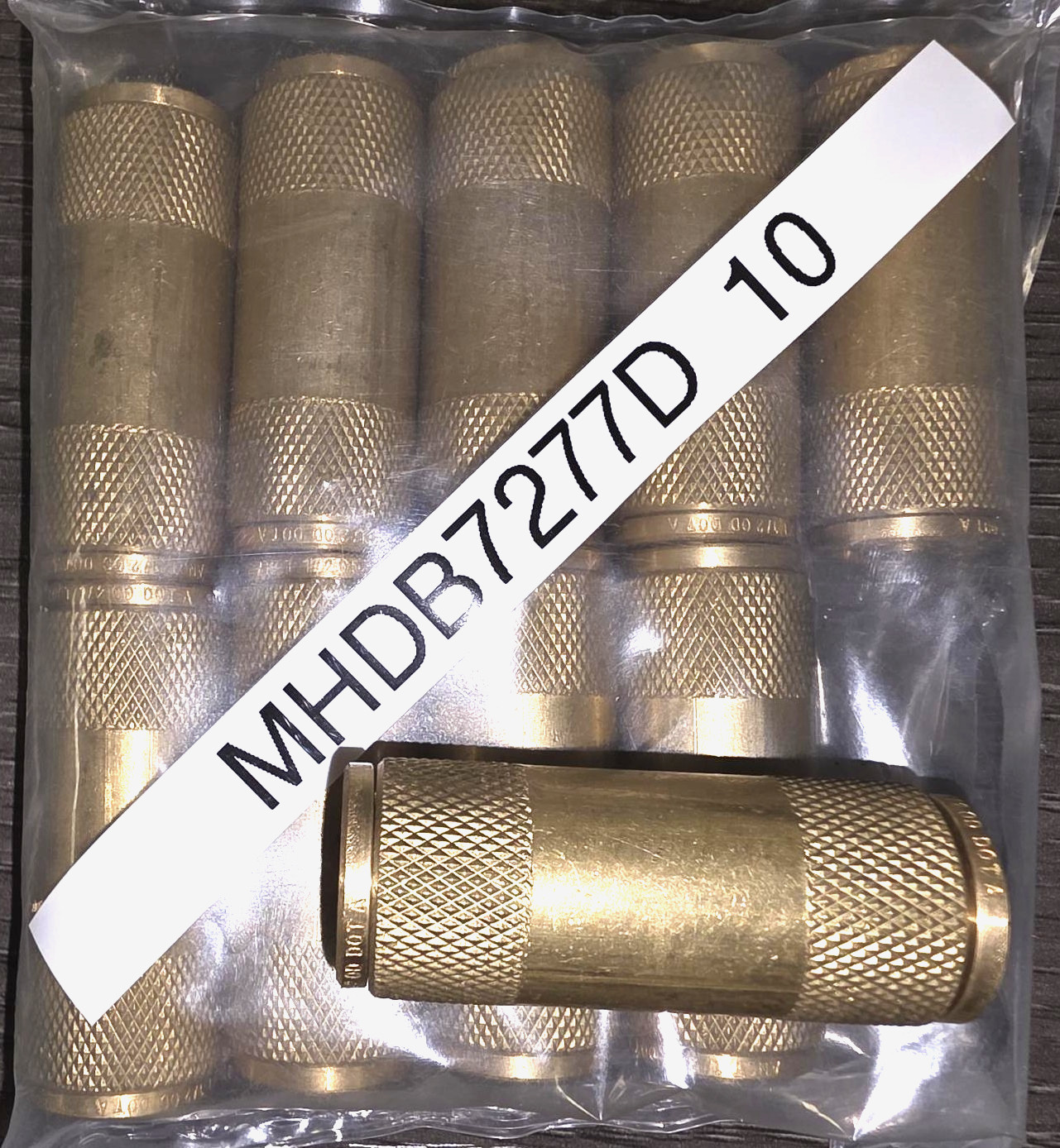 DOT Union Connector Brass Push-Lock Air Brake Fitting 1/2" Tube OD - (10)