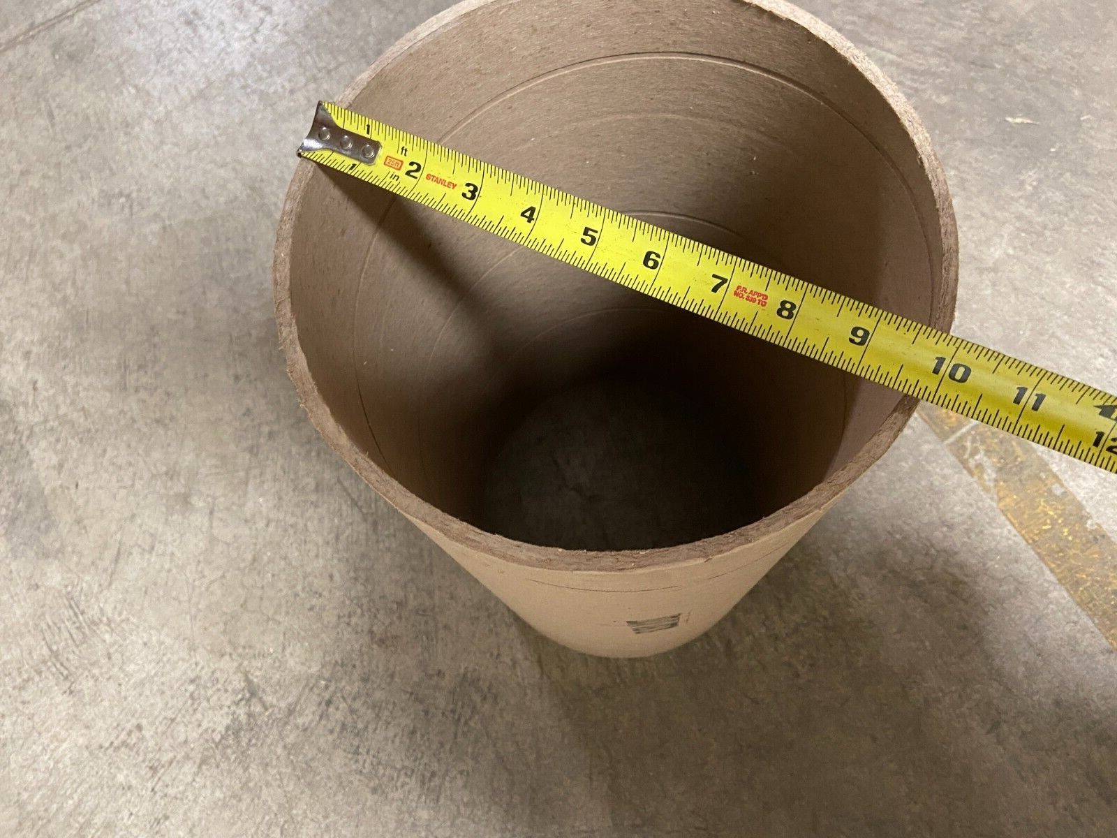 (1)LARGE HARD TO FIND Arts and Crafts Cardboard Tube 18" H x 10" OD X 1/4 Thick