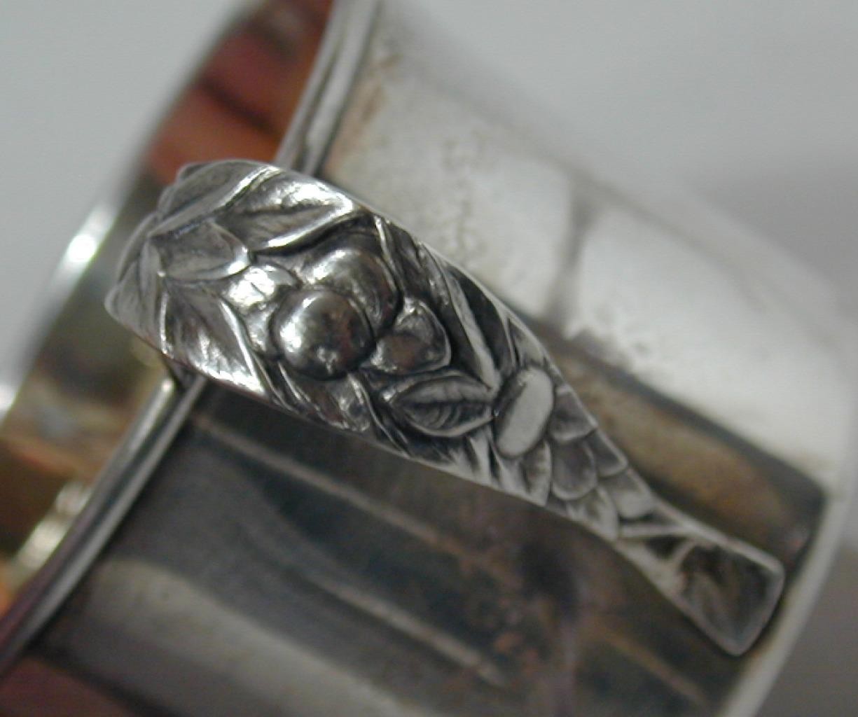 Antique Manchester Sterling 885 Art Nouveau Floral Fruit Baby Cup 925 Silver Vtg