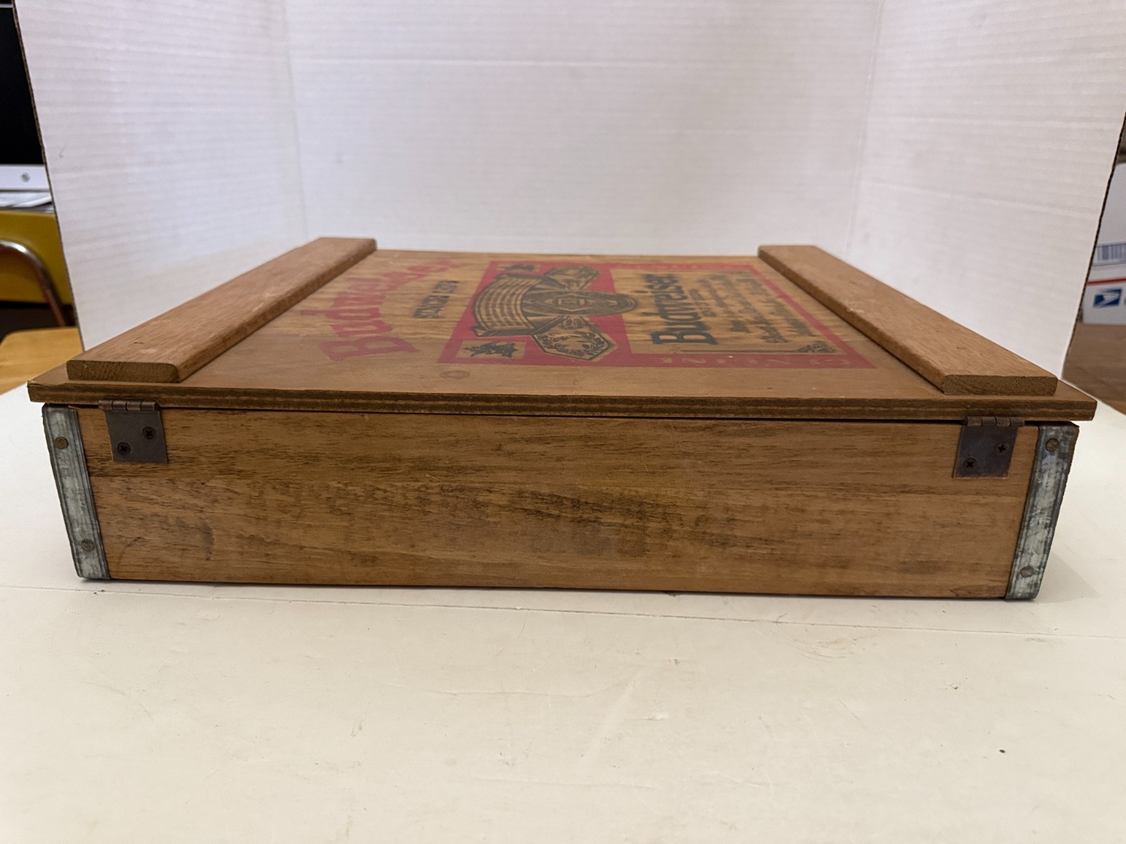 Vintage Editions Taylorsville NC Wooden Budweiser Divided Crate Box Shadowbox
