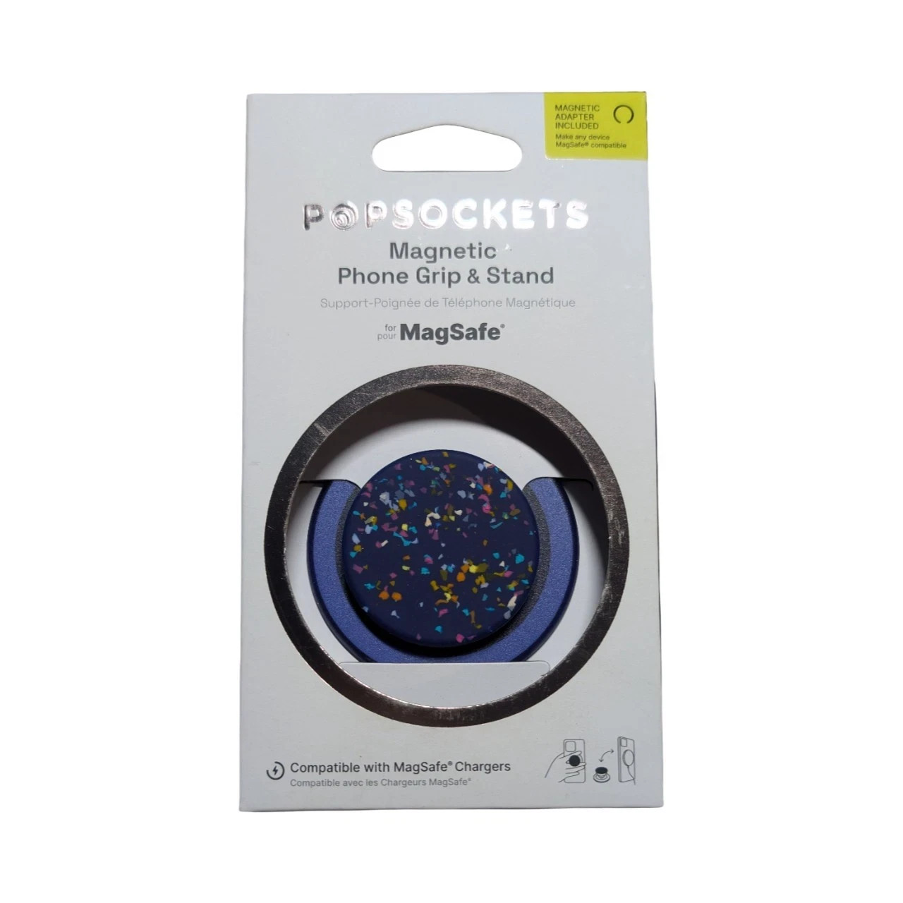 PopSockets Magnetic Phone Grip Stand w/ MagSafe Ring Included - Navy Confetti