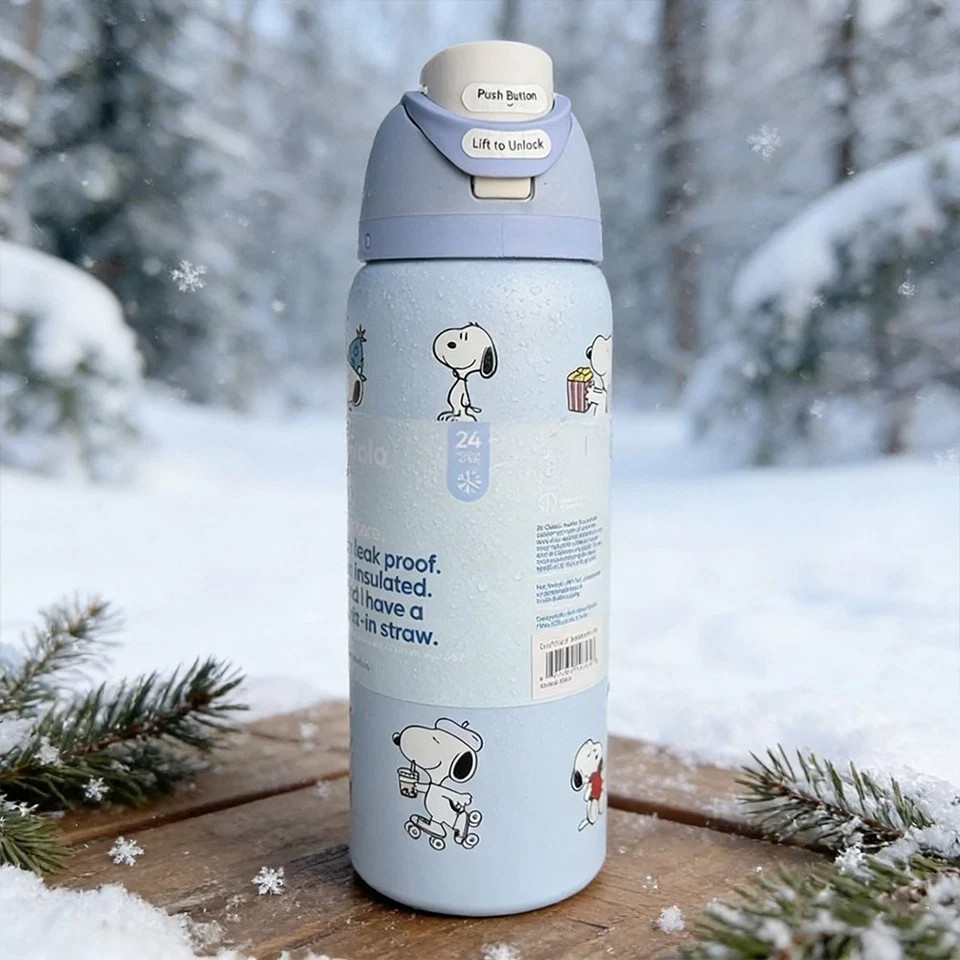 New Blue Snoopy Water Bottle Owala 32oz Stainless Steel Exclusive Edition