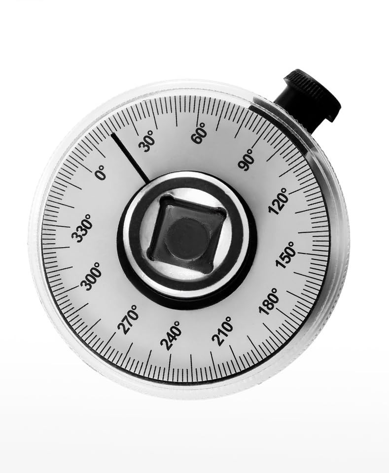 1/2 Inch Torque Wrench Angle Gauge Tool, 360° Adjustable 1/2" Drive Torque meter