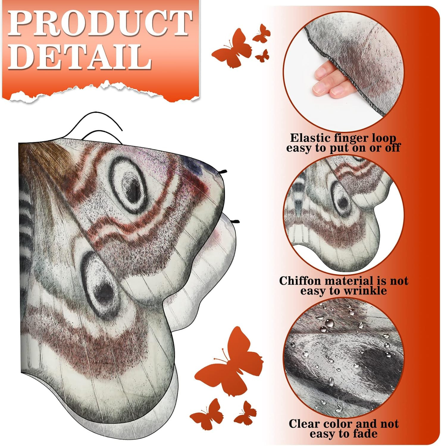 2 Pcs Halloween Moth Wings Costume Butterfly Shawl Moth Wing Cape Costume Access