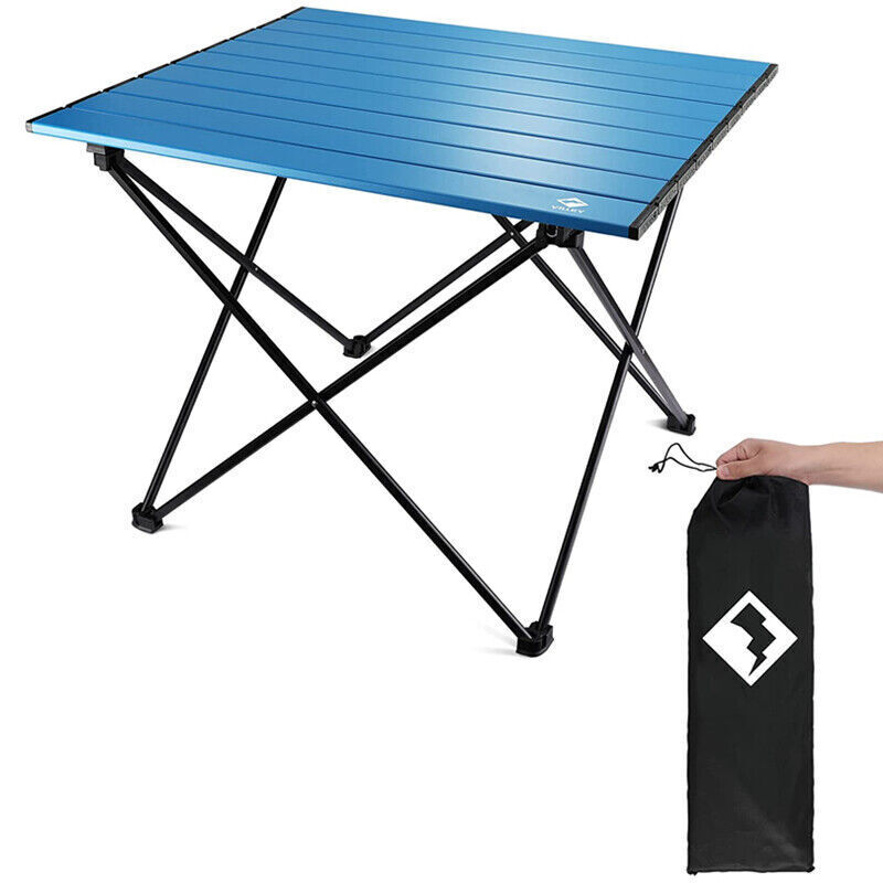 VILLEY 24" Portable Camping Side Table Ultralight Aluminum Folding Beach Table