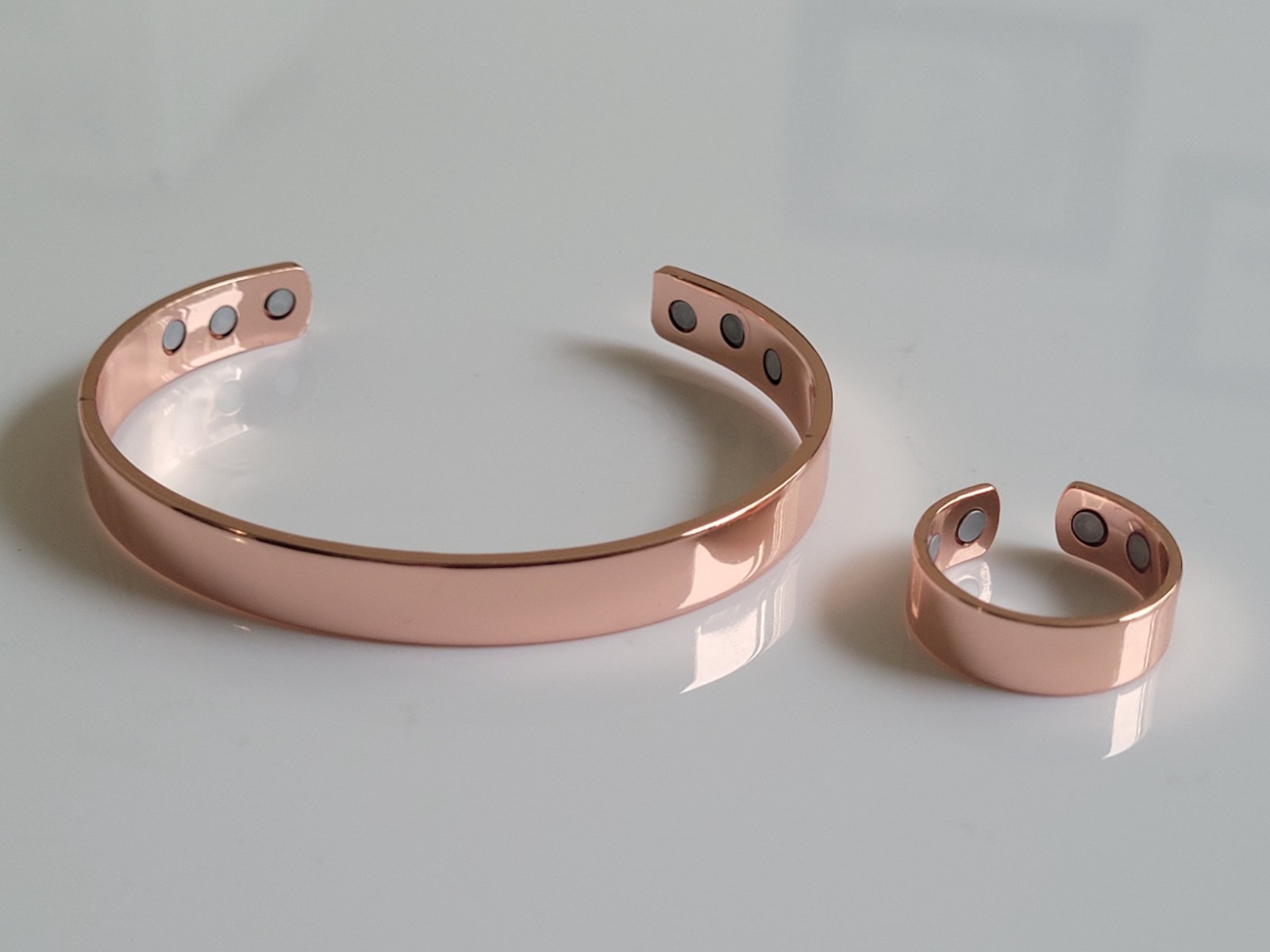 Pure Copper Magnetic Bracelet & Ring Set Arthritis Cuff