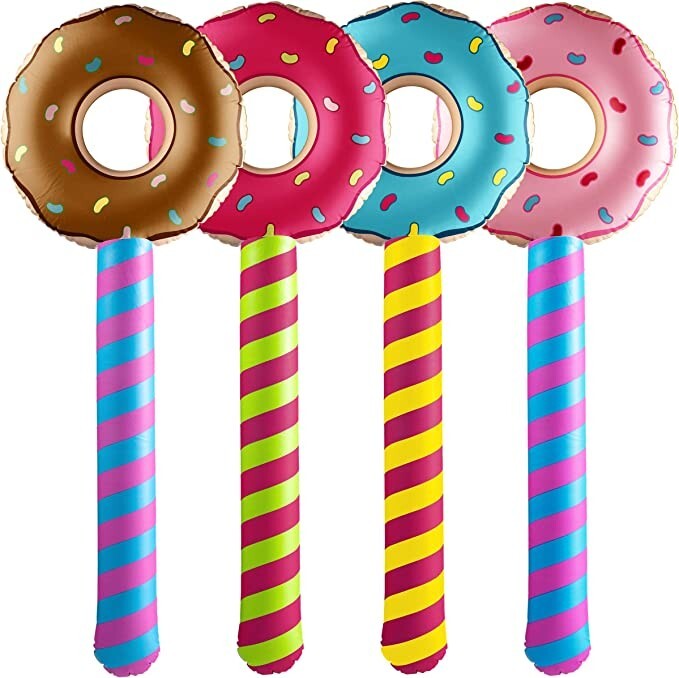 (4) Lollipop Suckers inflatable Birthday donut holes Wonka CANDYLAND valentine