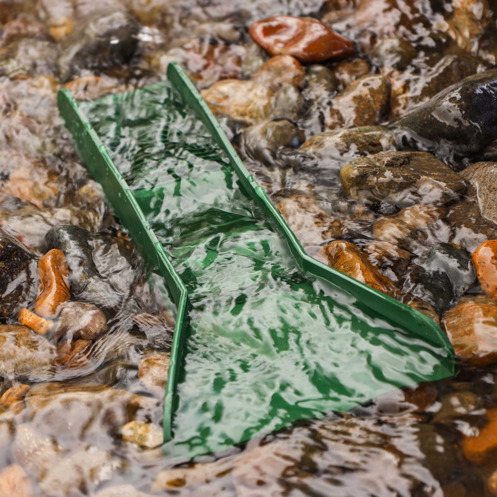 ASR Outdoor 12" Pocket Mini Gold Sluice Box, TPR Rubber Gold Groove Mat